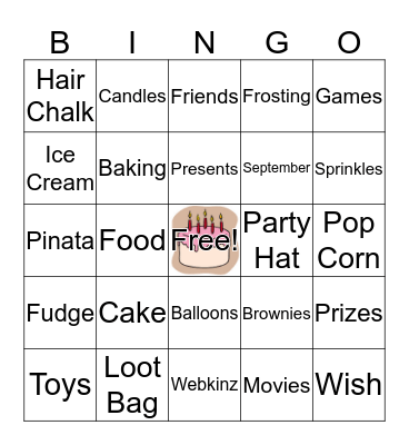 Natalie's Birthday Bingo!!!! Bingo Card