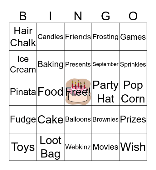 Natalie's Birthday Bingo!!!! Bingo Card