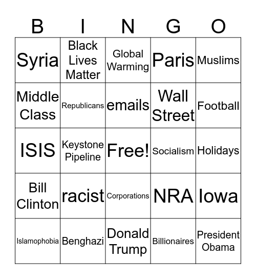 Down with Donald! Bingo Card