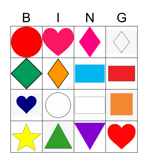 Shapes Bingo Card