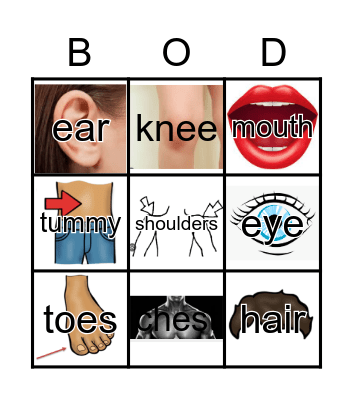 Te reo body parts - KW Bingo Card