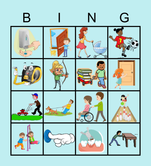 Push and Pull Bingo Card