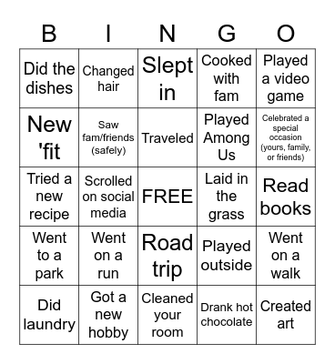 Welcome Back! Find someone who... Bingo Card