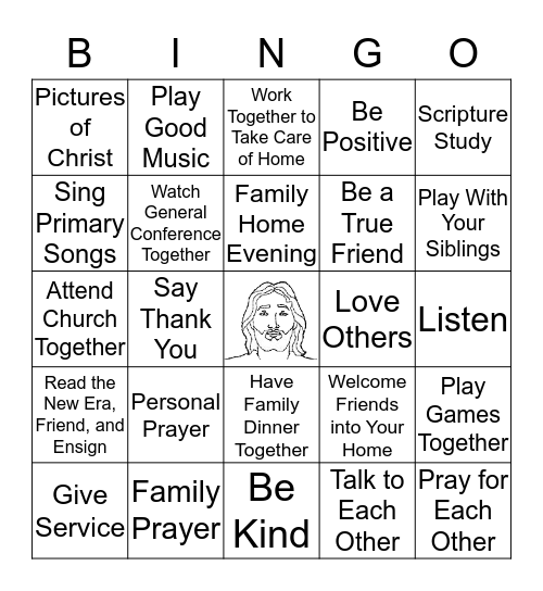 Christ Centered Home Bingo Card