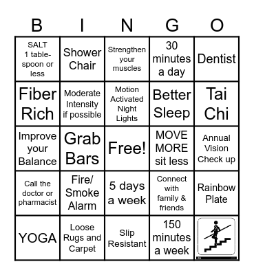 Cognitive Activities with Dr. Ebony Bingo Card