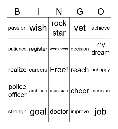 JI CLASS Bingo Card