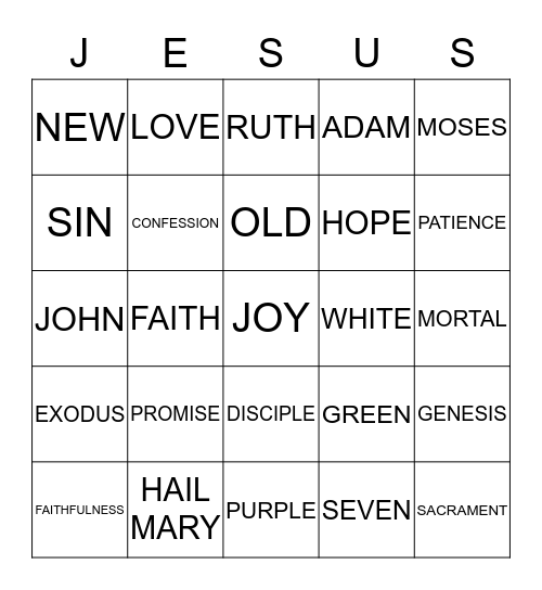 GOD Bingo Card