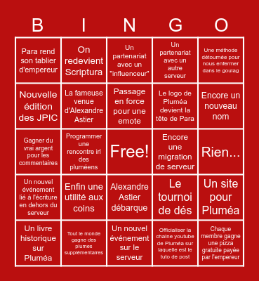 Pluméannonces Bingo Card