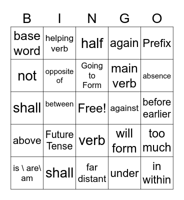 Helping Mother Nature Bingo Card