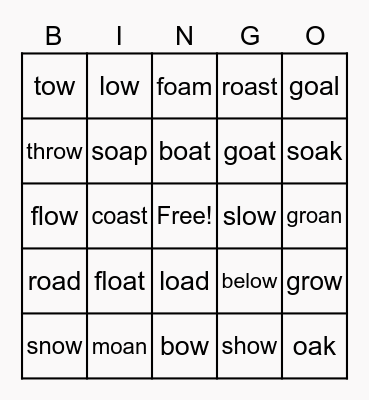 oa/ow Bingo Card