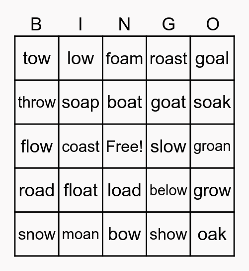oa/ow Bingo Card