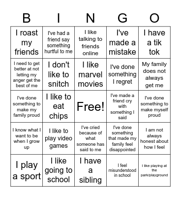 Get to Know You Bingo Card
