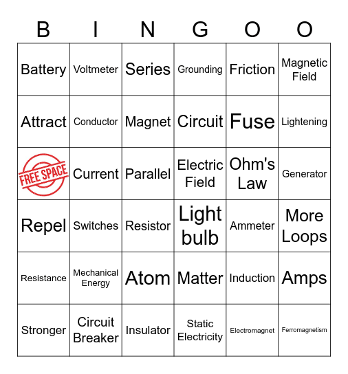 Forces of Nature Bingo Card