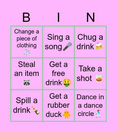 Karaoke Night Bingo!! Bingo Card