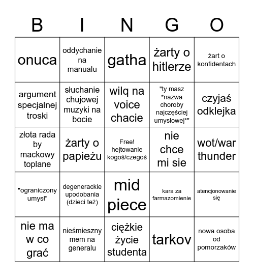 bingo rzp Bingo Card