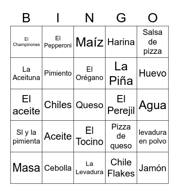 PIZZA DAY ! Bingo Card