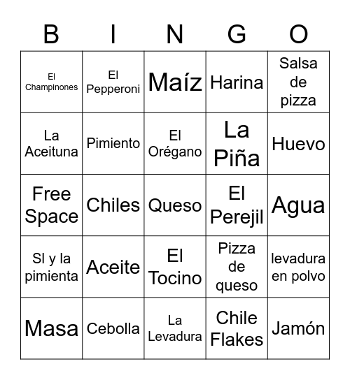 PIZZA DAY ! Bingo Card