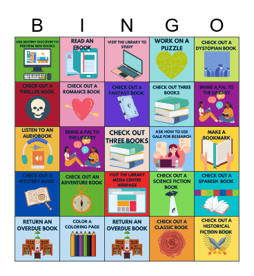 School Library Month Bingo Card