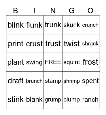 (2.4) 5 SOUNDS/LETTERS Bingo Card