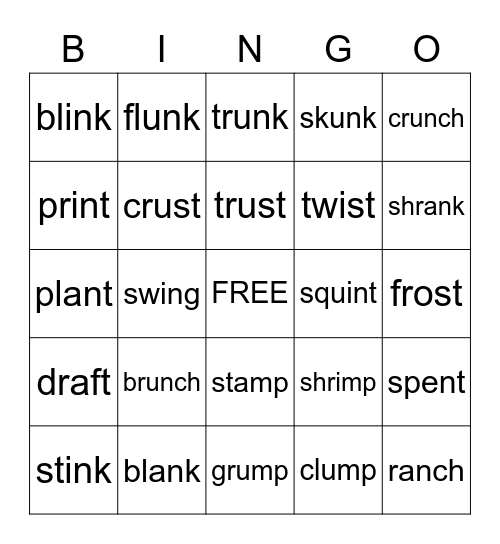 (2.4) 5 SOUNDS/LETTERS Bingo Card