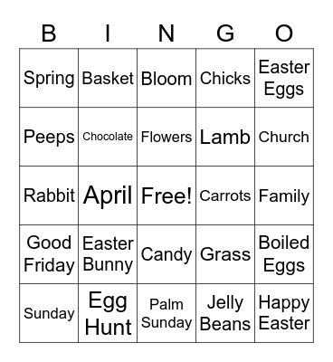 EASTER Bingo Card