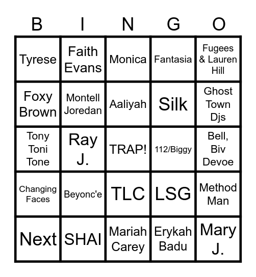 FLASHBACK Bingo Card
