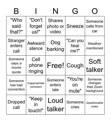 Alan's Virtual Farewell Party Bingo Card