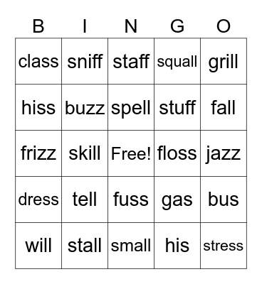3-5 Bingo Card