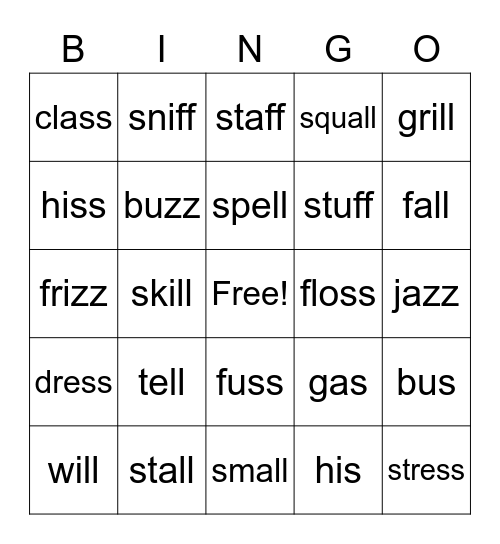 3-5 Bingo Card