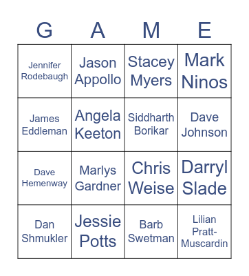 HRS Who am I? Bingo Card