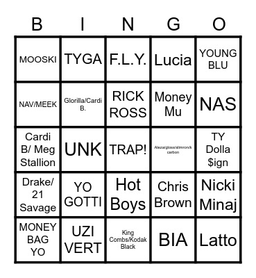 CLUB BANGERS Bingo Card