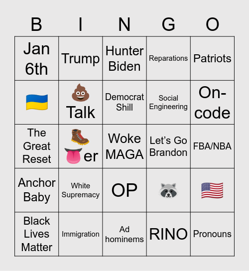 Twitter Bingo Card
