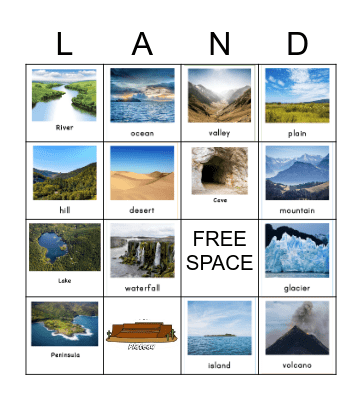 Landforms Bingo Card