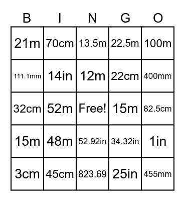 Finding the Area of Shapes Bingo Card