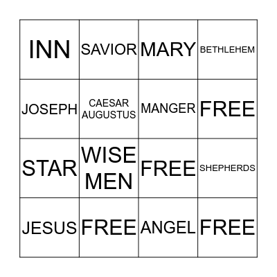 BIBLE BINGO Card