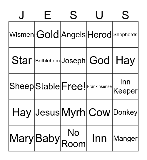 Christmas Bingo Card