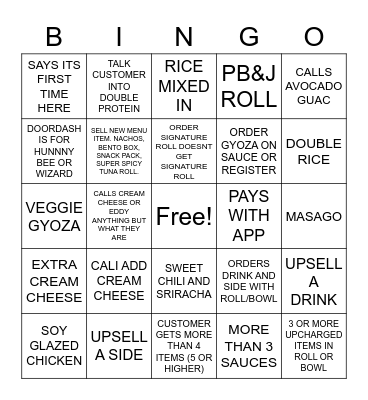 FUSIAN FRIDAY Bingo Card