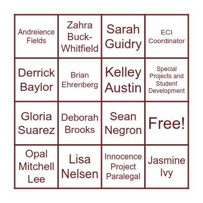 ECI BINGO Card