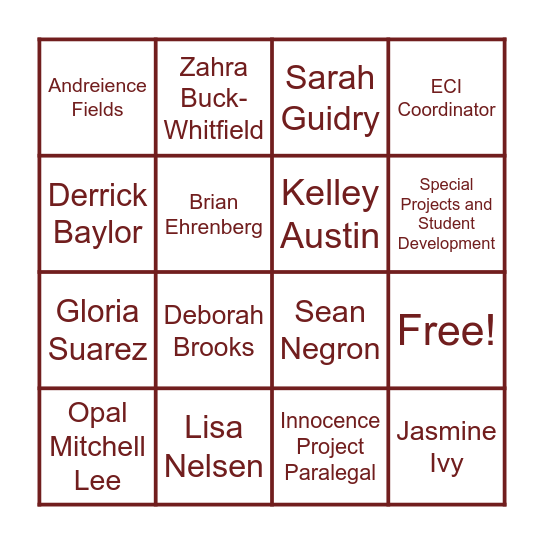 ECI BINGO Card