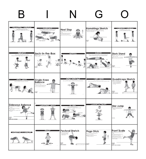 Fitness Bingo Card