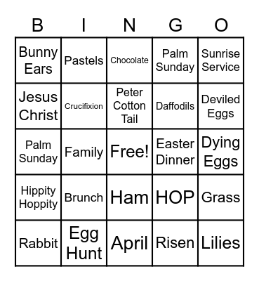 Easter Bingo 2023 Bingo Card