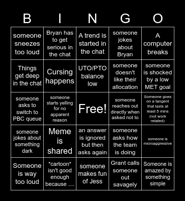 Bingo 3.0 Bingo Card