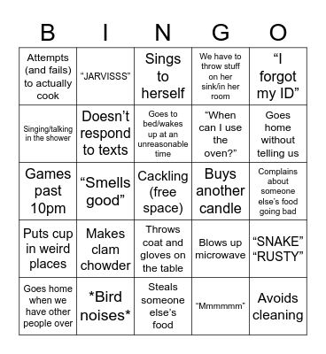 Kathleen Bingo Card
