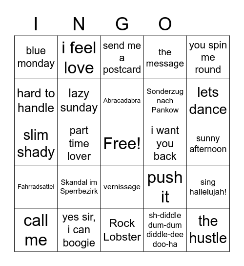 Bingo der leblosen Gegenstände Bingo Card