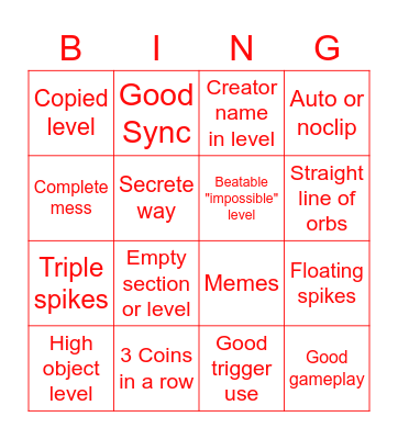 Recent Tab Bingo Card