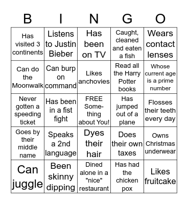 Get To Know Your Neighbors Bingo Card