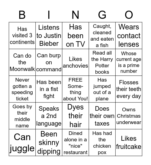 Get To Know Your Neighbors Bingo Card