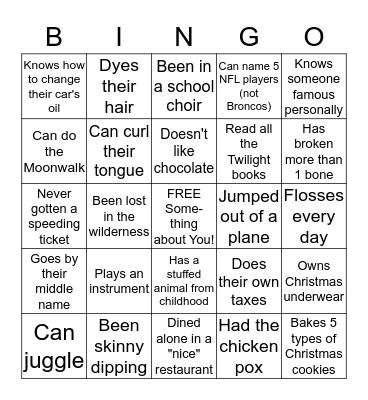 Get To Know Your Neighbors Bingo Card