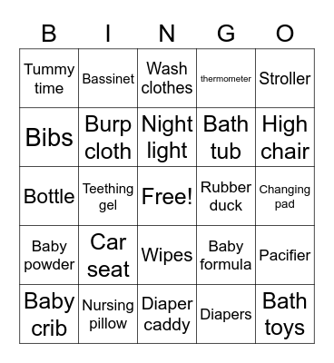 Mallory &Jamie Let's Taco bout our baby Bingo Card