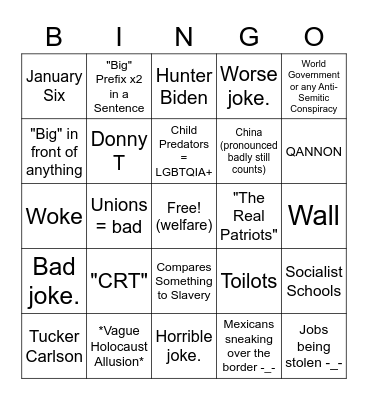 Fox News Bingo Card